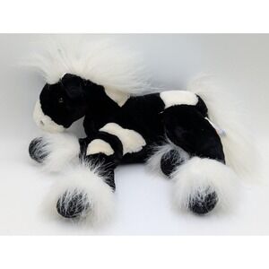 Animal Alley Horse Plush Black White 14 Inch Stuffed Animal Toy